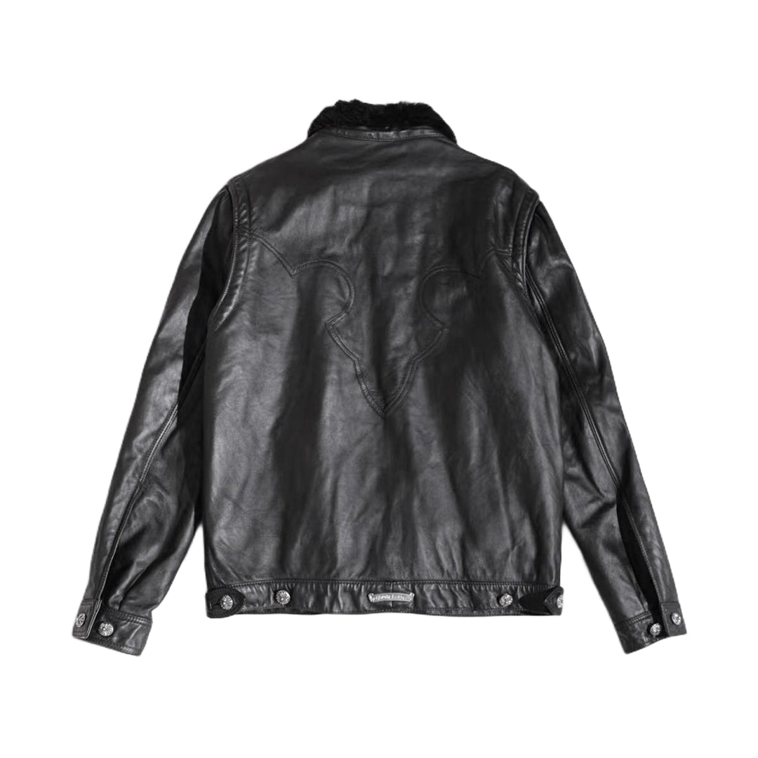 Chrome Hearts Fleur Shearling Leather Jacket - SHENGLI ROAD MARKET