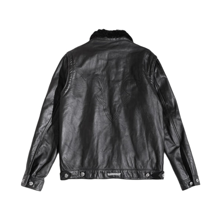 Chrome Hearts Fleur Shearling Leather Jacket - SHENGLI ROAD MARKET