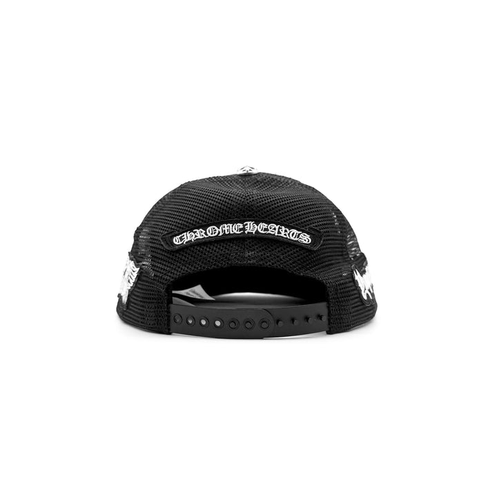 Chrome Hearts Foti Yungblud Aerosmith Embroidered Patch Black Trucker Cap - SHENGLI ROAD MARKET