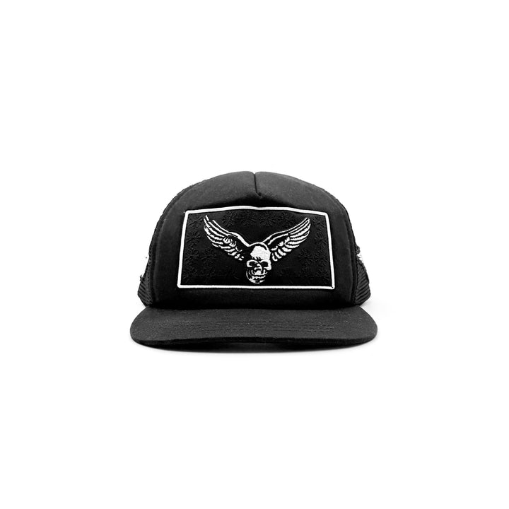 Chrome Hearts Foti Yungblud Aerosmith Embroidered Patch Black Trucker Cap - SHENGLI ROAD MARKET
