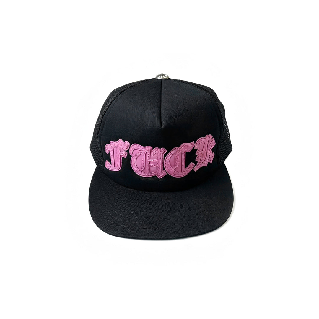 Chrome Hearts FUCT Pink Patch Black Trucker Hat - SHENGLI ROAD MARKET