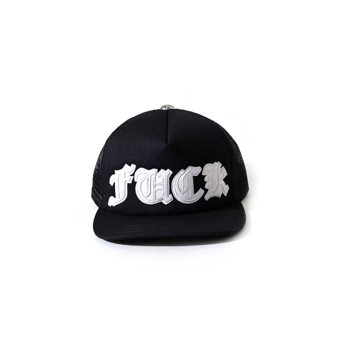 Chrome Hearts FUCT White Patch Black Trucker Cap - SHENGLI ROAD MARKET