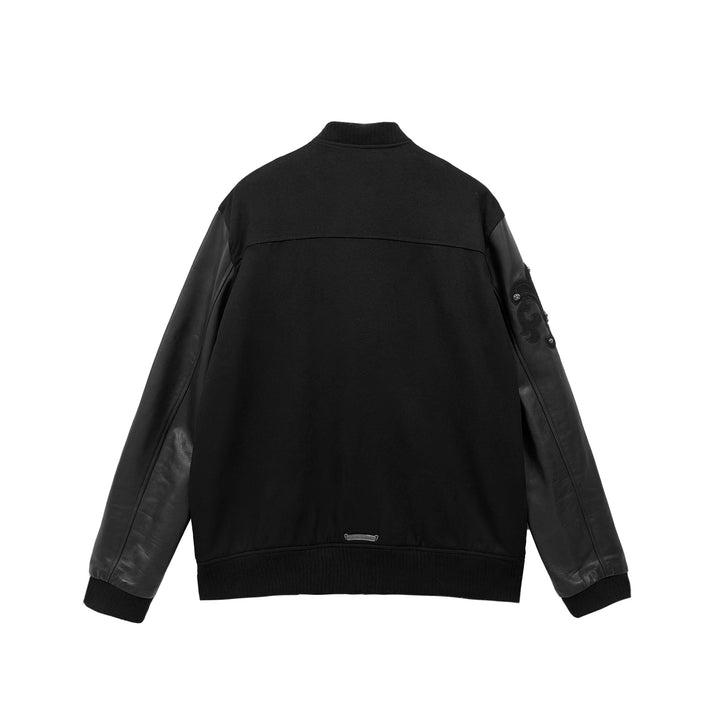 Chrome Hearts Full Cross Leather Sleeve Varsity Jacket - SHENGLI ROAD MARKET