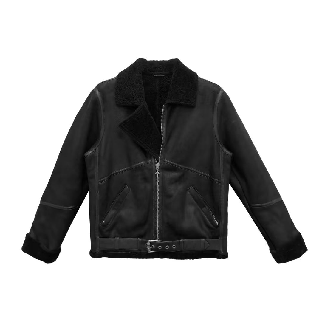 Chrome Hearts Fur&Lamb Shearling Leather Rider Jacket - SHENGLI ROAD MARKET