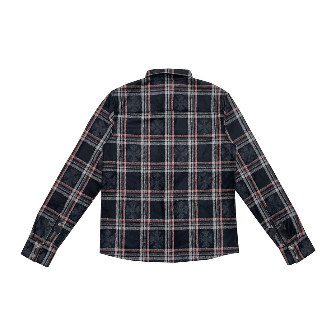 Chrome Hearts Gas Station Plaid Cashmere Cross Patch Shirt - SHENGLI ROAD MARKET