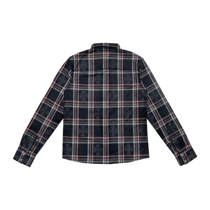 Chrome Hearts Gas Station Plaid Cashmere Cross Patch Shirt - SHENGLI ROAD MARKET