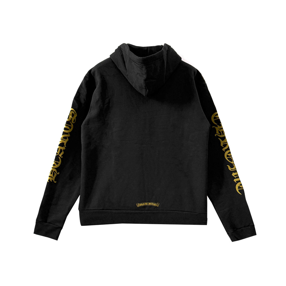 Chrome Hearts Gold Script Black Zip Up Hoodie - SHENGLI ROAD MARKET