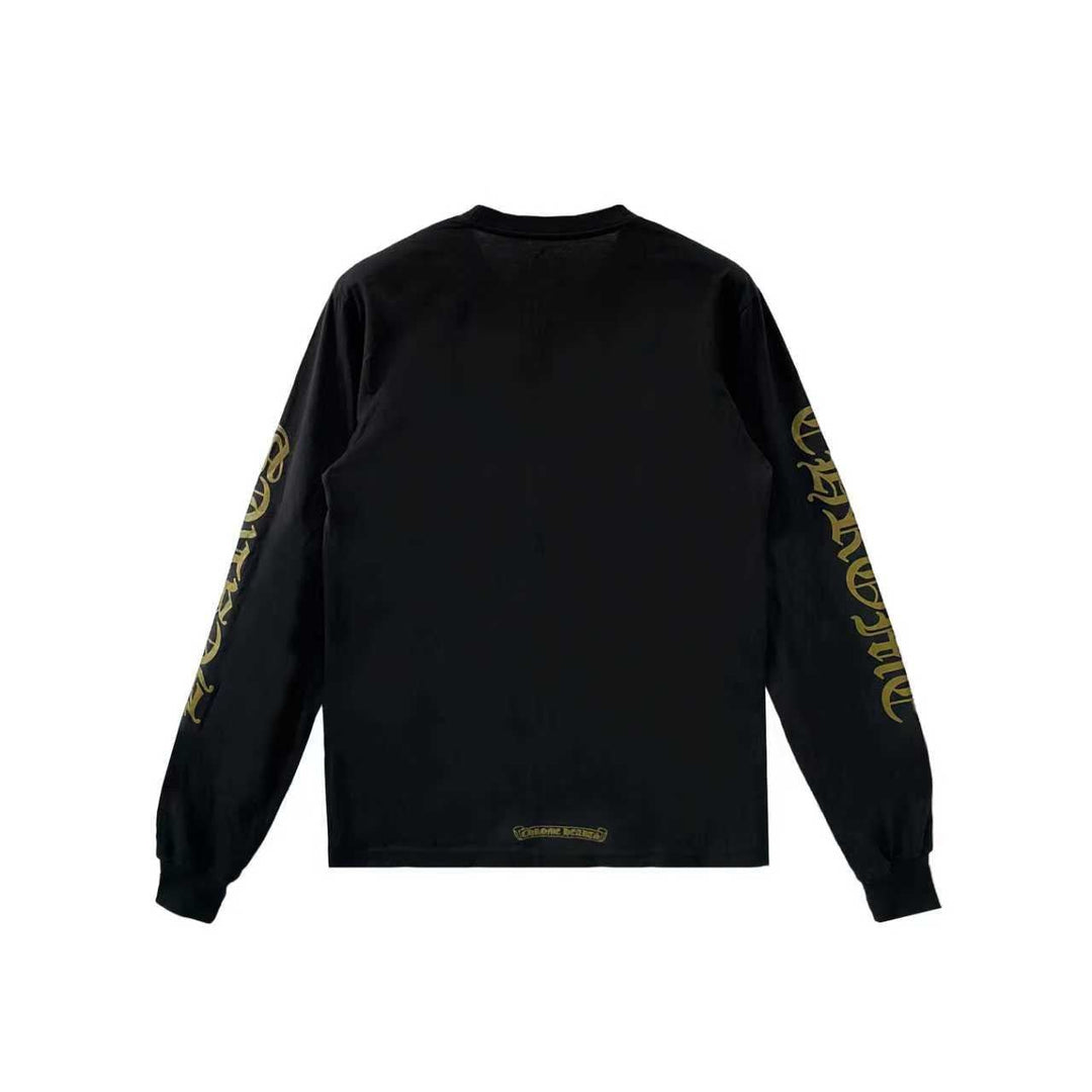 Chrome Hearts Gold Script Neck Pocket Long Sleeve T-Shirt - SHENGLI ROAD MARKET
