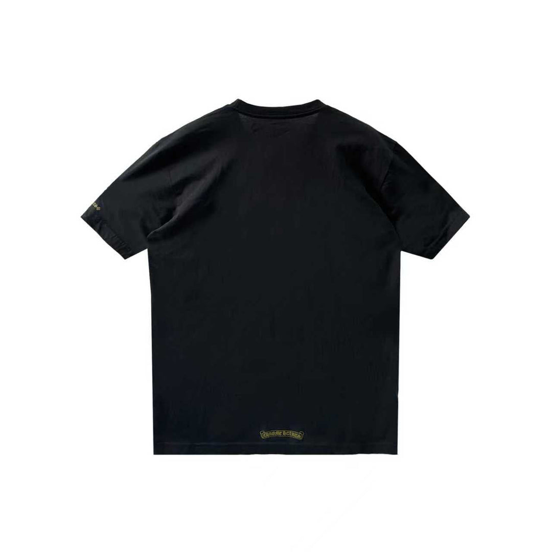Chrome Hearts Gold Script Neck Pocket Short Sleeve T-Shirt - SHENGLI ROAD MARKET
