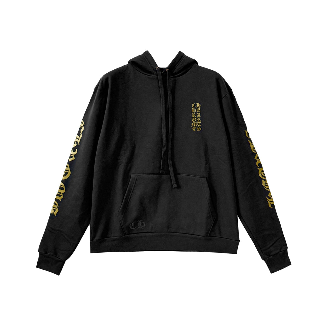 Chrome Hearts Gold Script Pullover Hoodie - SHENGLI ROAD MARKET