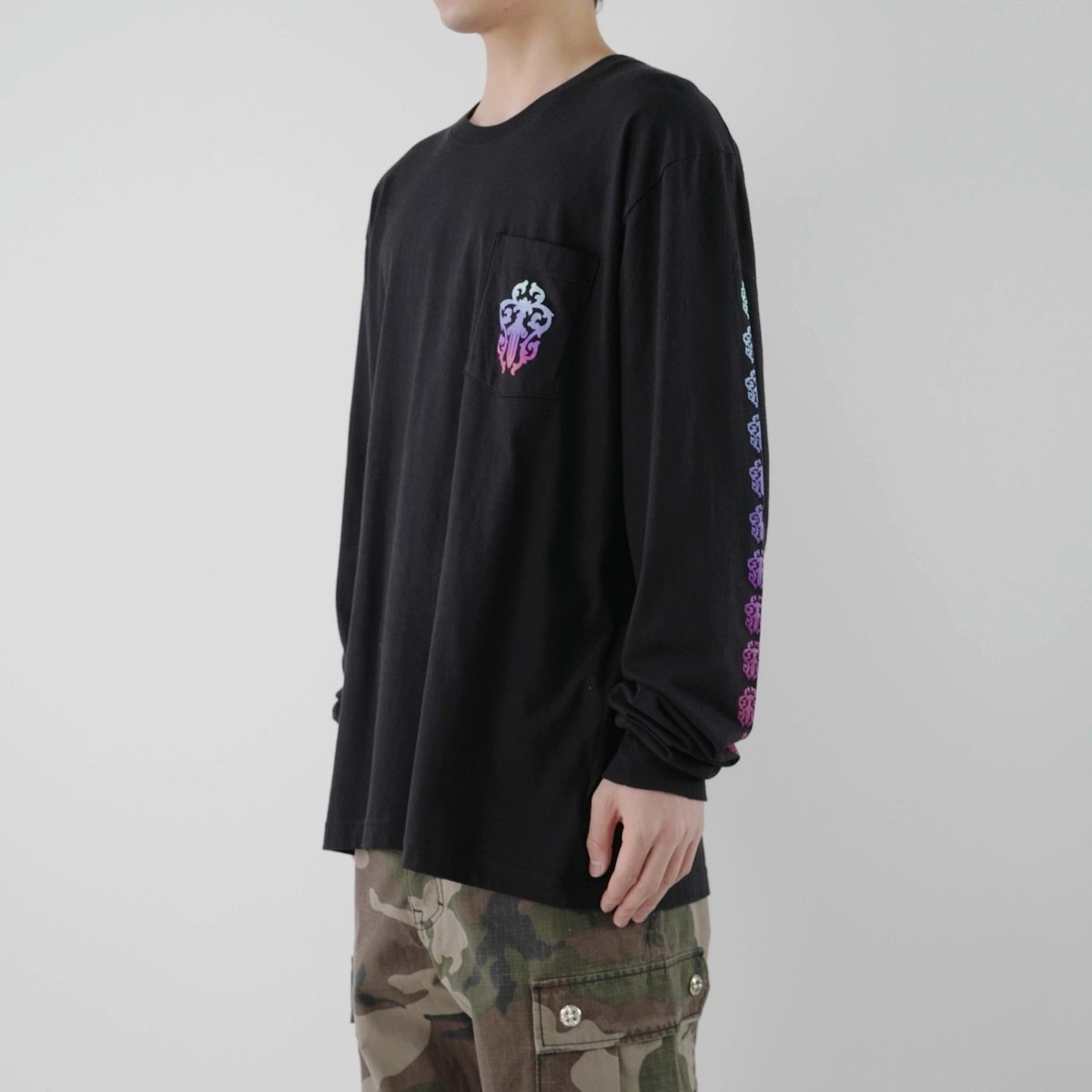 Chrome Hearts Gradient Dagger Horseshoe Logo Long Sleeve Tee - SHENGLI ROAD MARKET