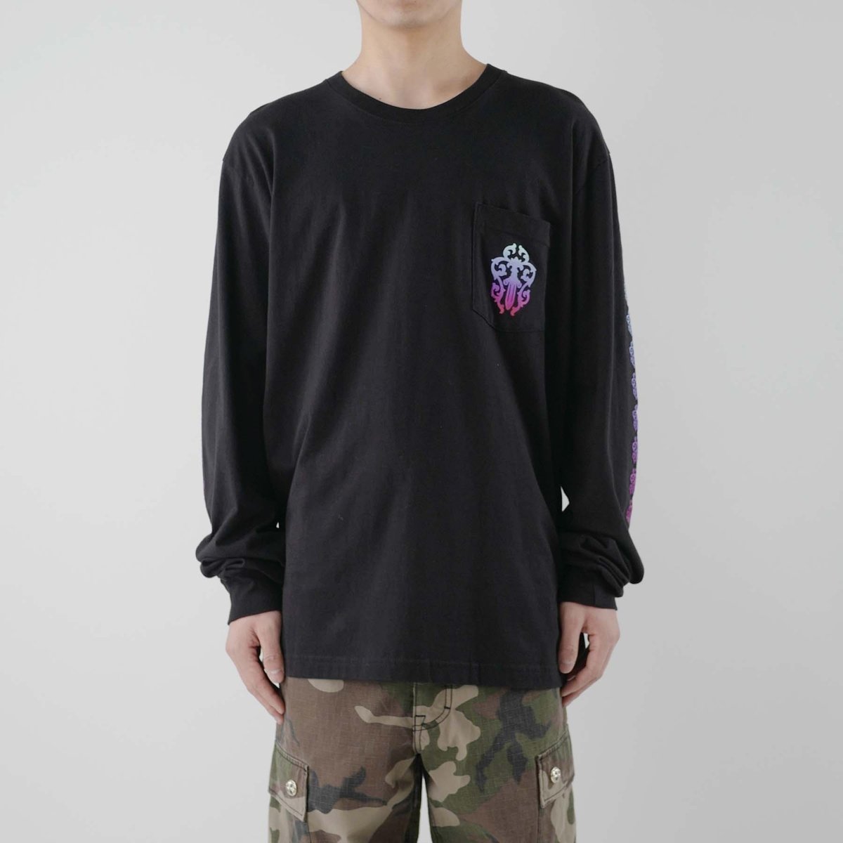 Chrome Hearts Gradient Dagger Horseshoe Logo Long Sleeve Tee - SHENGLI ROAD MARKET