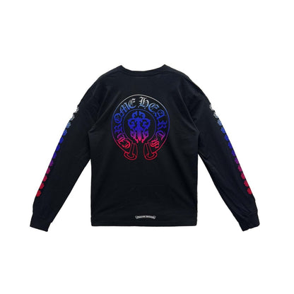 Chrome Hearts Gradient Dagger Horseshoe Logo Long Sleeve Tee - SHENGLI ROAD MARKET