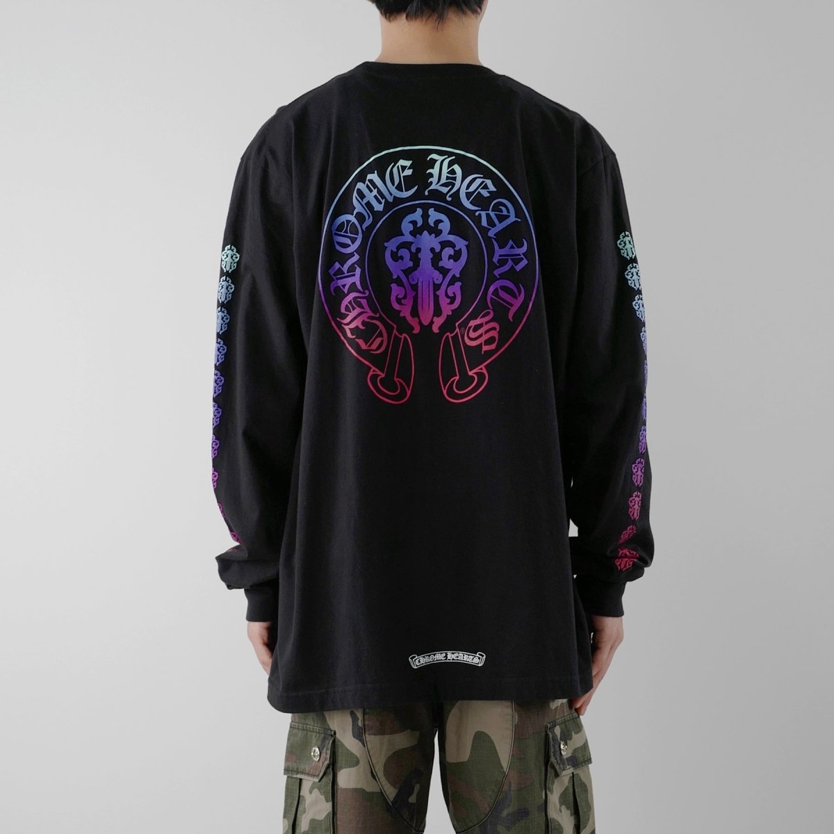 Chrome Hearts Gradient Dagger Horseshoe Logo Long Sleeve Tee - SHENGLI ROAD MARKET