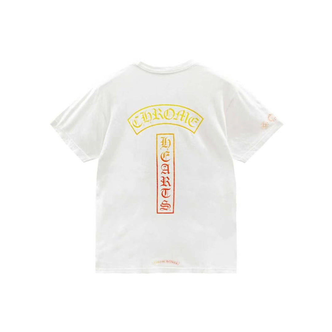 Chrome Hearts Gradient T Bar Script White Short Sleeve Tee - SHENGLI ROAD MARKET