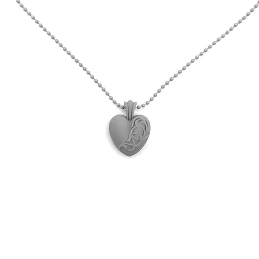 Chrome Hearts Gray Resin Heart Pendant Ball Chain Necklace - SHENGLI ROAD MARKET