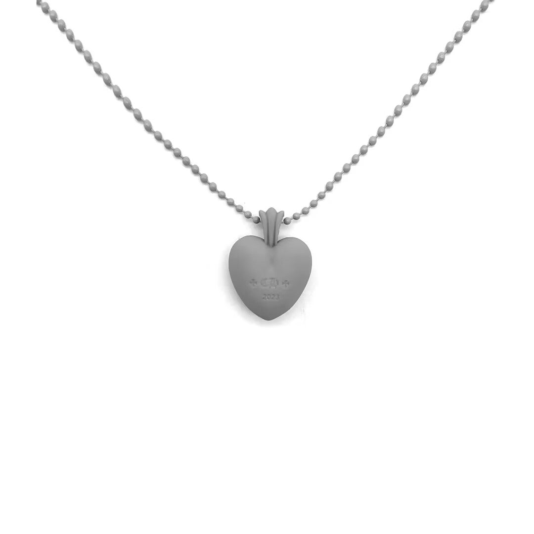 Chrome Hearts Gray Resin Heart Pendant Ball Chain Necklace - SHENGLI ROAD MARKET