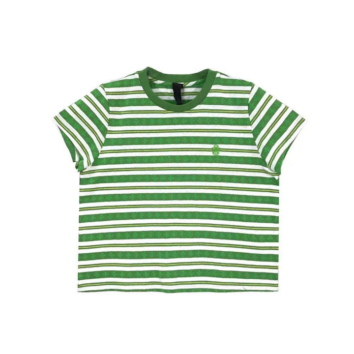 Chrome Hearts Green Stripe Women's Short Sleeve Tee - SHENGLI ROAD MARKET