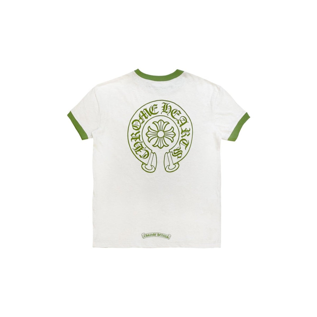 Chrome Hearts Green＆White Horseshoe Logo Short Sleeve Tee - SHENGLI ROAD MARKET