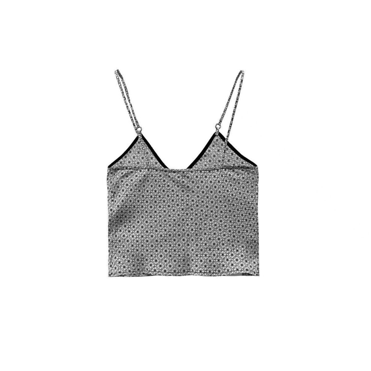 Chrome Hearts Grey Tonal Monogram Cross Pattern Silk Tanktop - SHENGLI ROAD MARKET
