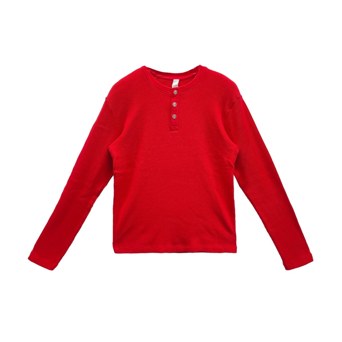 Chrome Hearts Henley Embroidered Thermal Red T-Shirt Tee - SHENGLI ROAD MARKET