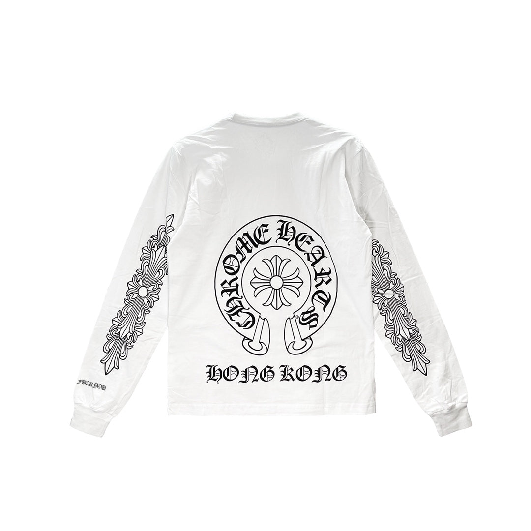 Chrome Hearts Hong Kong Exclusive Horseshoe Floral Sleeve Long Sleeve Shirt - SHENGLI ROAD MARKET