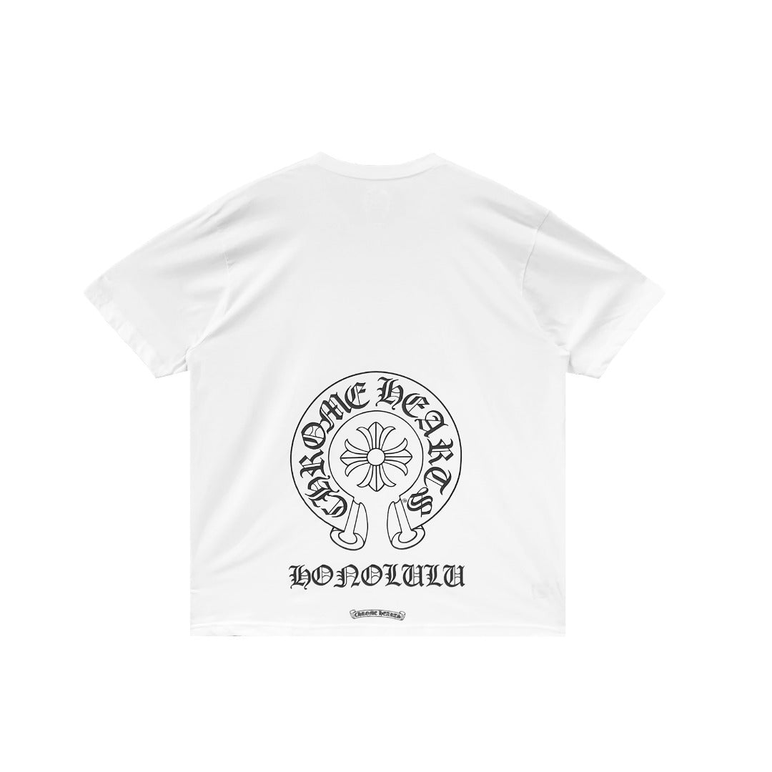 Chrome Hearts Honolulu Exclusive Horseshoe White Short Sleeve Tee - SHENGLI ROAD MARKET
