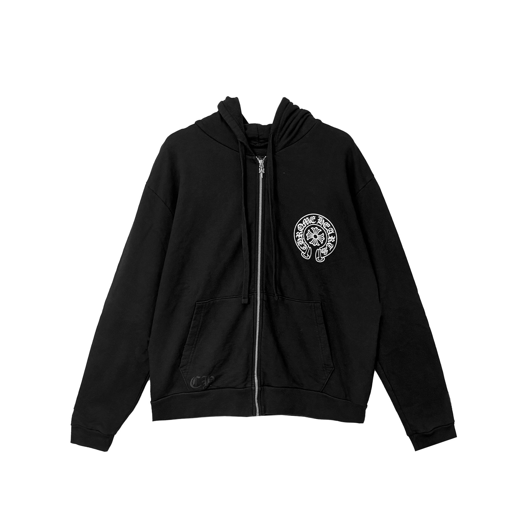 Chrome ブラックジップアップフーディ Chrome Hearts Honolulu Exclusive Horseshoe Zip Up Hoodie - SRM