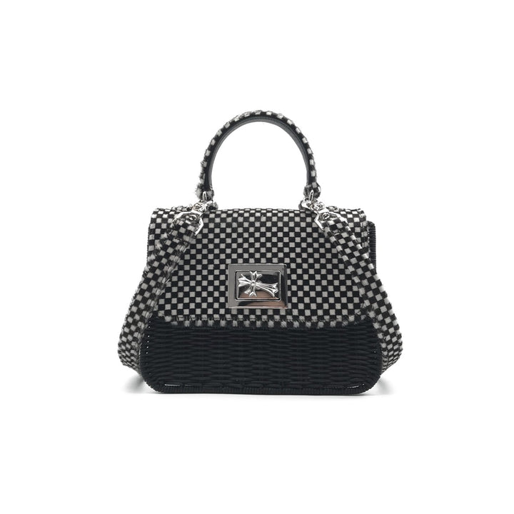 Chrome Hearts Horsehair Checkerboard Silver Cross Banboo Woven Bag - SHENGLI ROAD MARKET