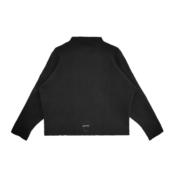 Chrome Hearts Horsehair Cross Half Turtleneck Knitted Sweater - SHENGLI ROAD MARKET