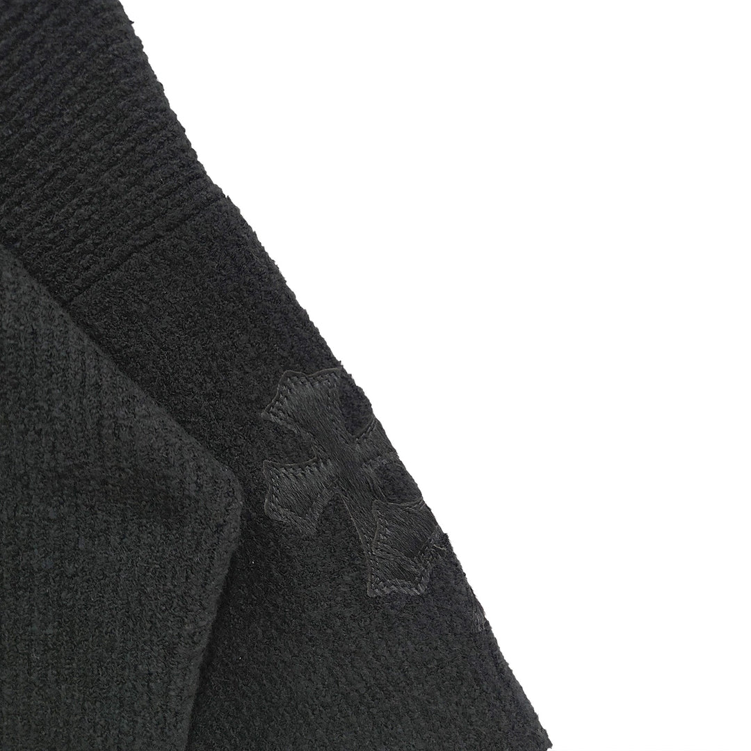 Chrome Hearts Horsehair Cross Half Turtleneck Knitted Sweater - SHENGLI ROAD MARKET