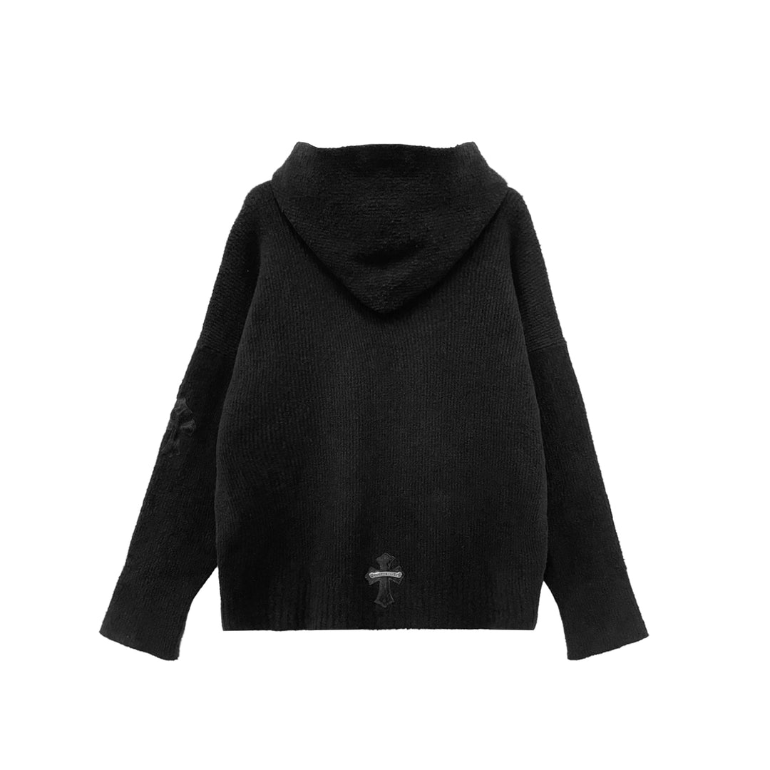 Chrome Hearts Horsehair Cross Silver Scroll Pullover Hoodie - SHENGLI ROAD MARKET