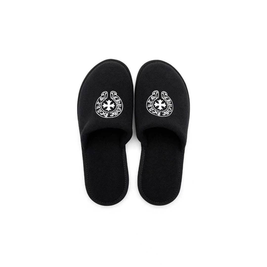 Chrome Hearts Horseshoe Embroidered Slippers - SHENGLI ROAD MARKET