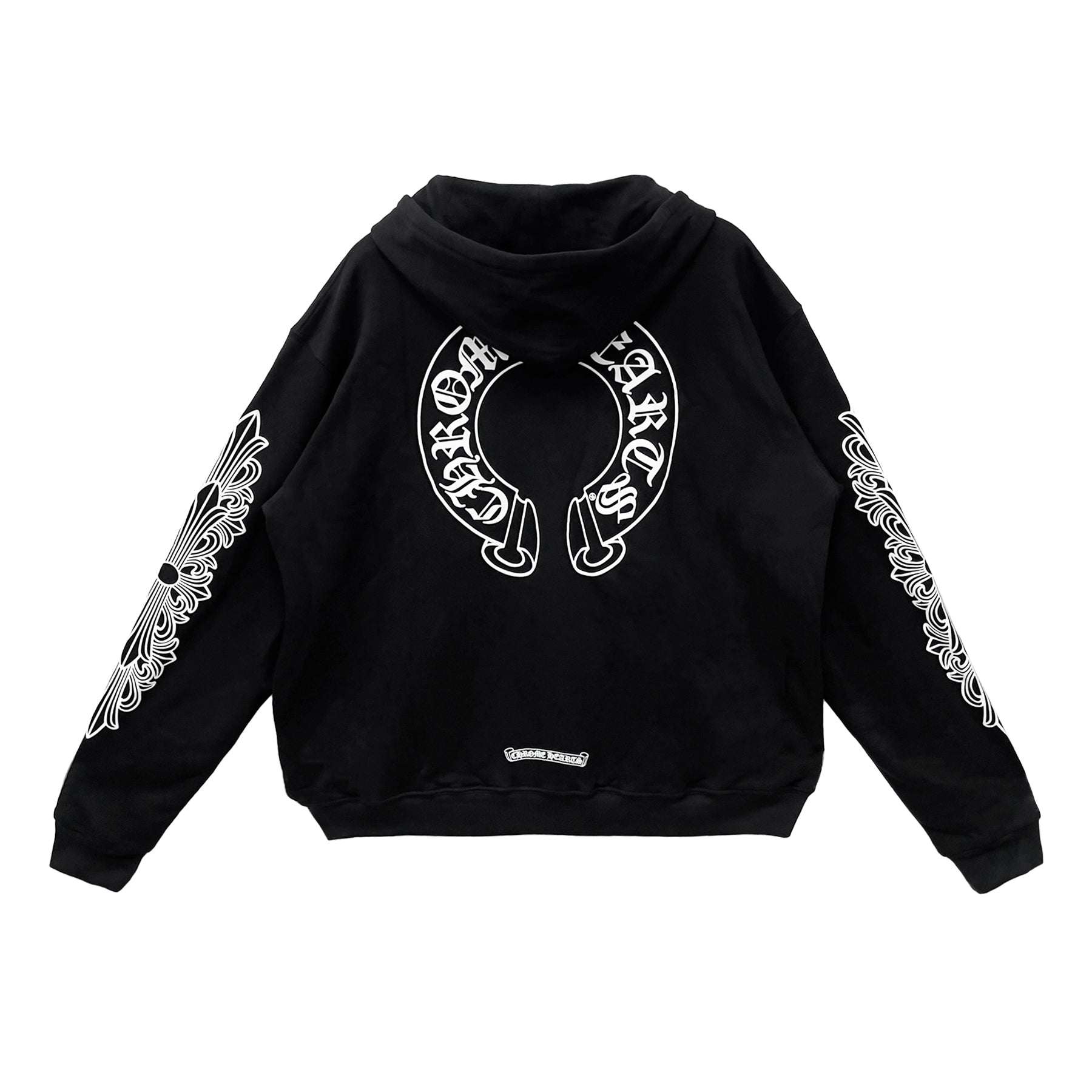 Chrome Hearts Horseshoe Floral Sleeve Thermal Zip Up Hoodie - SRM