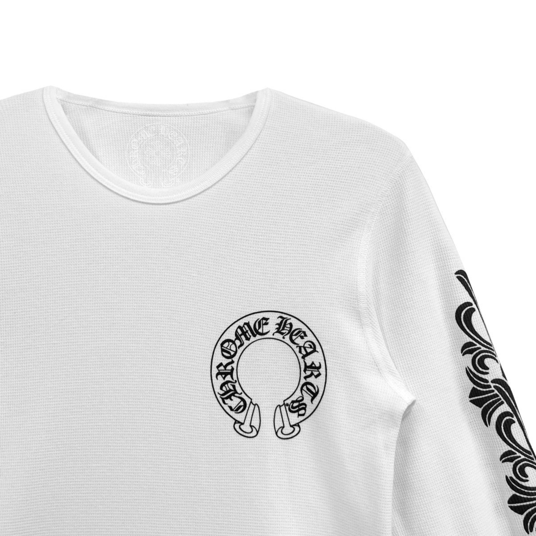 Chrome Hearts Horseshoe Floral Sleeve Waffle Thermal Tee - SRM