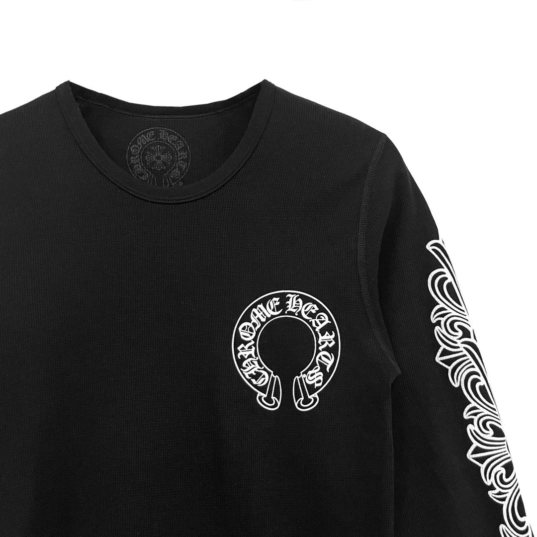 Chrome Hearts Horseshoe Floral Sleeve Waffle Thermal Shirt - SHENGLI ROAD MARKET