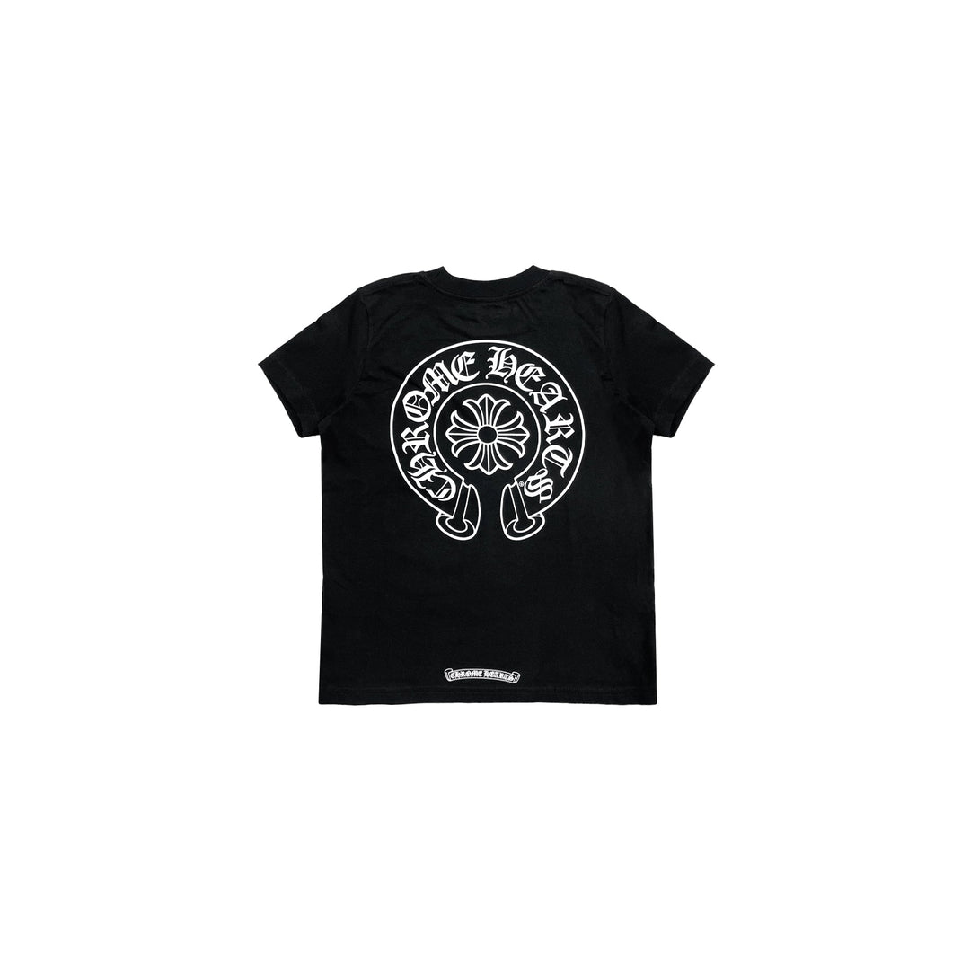 Chrome Hearts Horseshoe Logo Black Short Sleeve T-Shirt Tee For Kids - SHENGLI ROAD MARKET