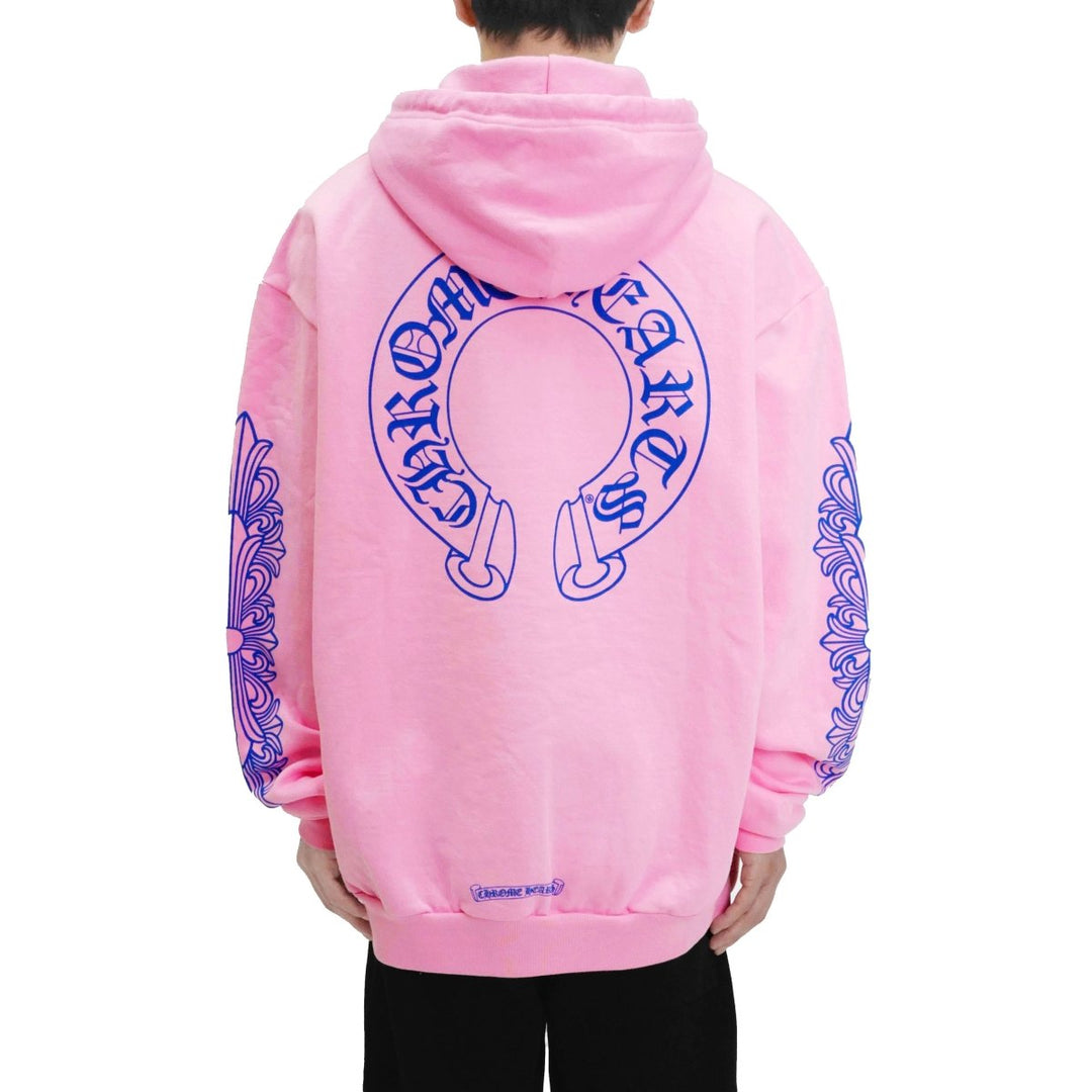 Chrome Hearts Horseshoe Logo Pink Pullover Hoodie - SHENGLI ROAD MARKET