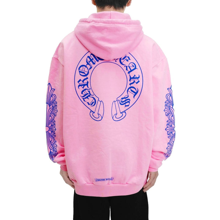 Chrome Hearts Horseshoe Logo Pink Pullover Hoodie - SHENGLI ROAD MARKET