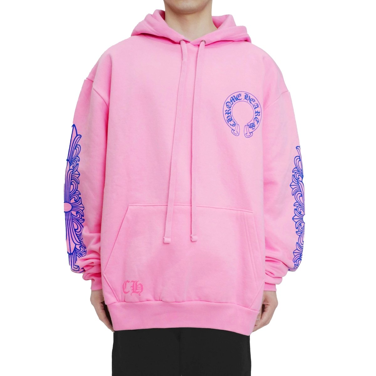 Chrome Heart Horseshore Logo Pink Pullover Hoodie - SRM