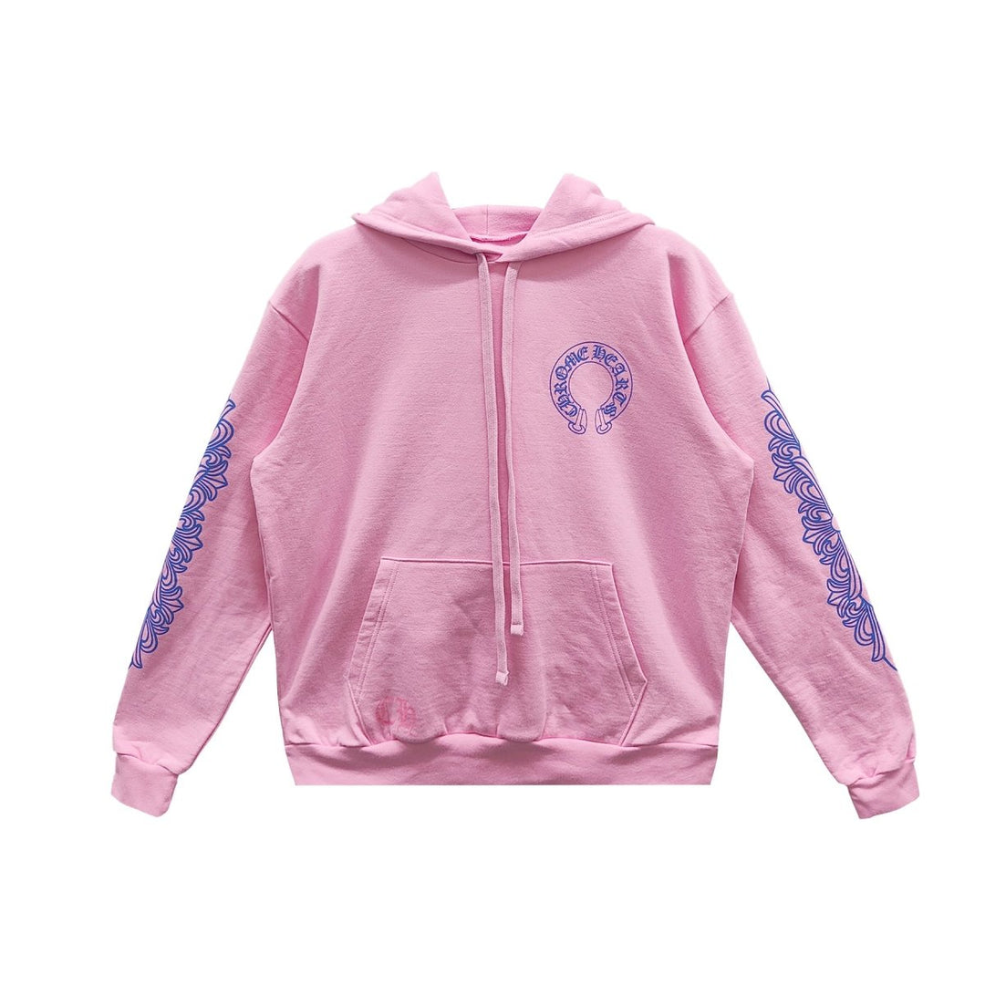 Chrome Hearts Horseshoe Logo Pink Pullover Hoodie - SHENGLI ROAD MARKET