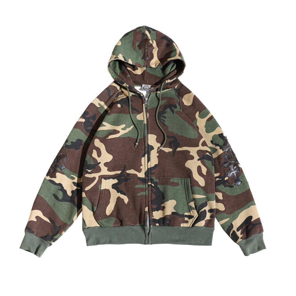 Chrome Hearts Horseshoe Patch Camouflage Zip Up Hoodie - SHENGLI ROAD MARKET