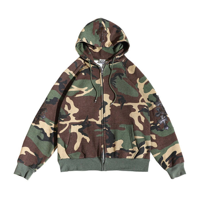 Chrome Hearts Horseshoe Patch Camouflage Zip Up Hoodie - SHENGLI ROAD MARKET