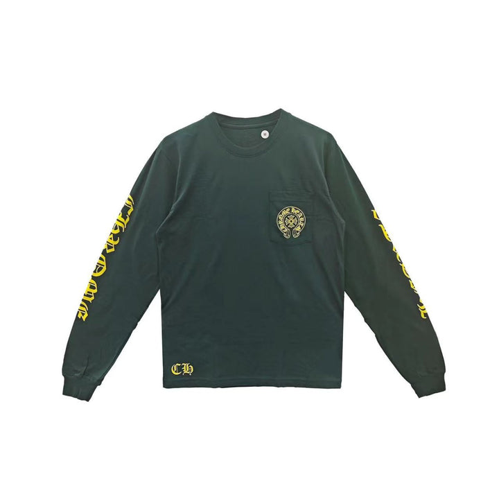 Chrome Hearts Horseshoe Script Logo Long Sleeve Tee - SHENGLI ROAD MARKET