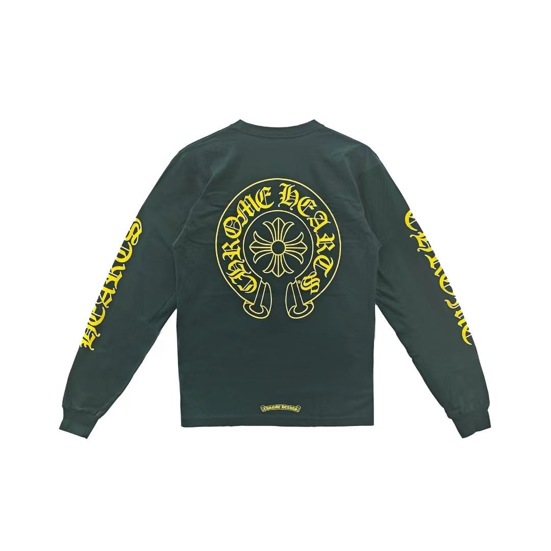 Chrome Hearts Horseshoe Script Logo Long Sleeve Tee - SHENGLI ROAD MARKET