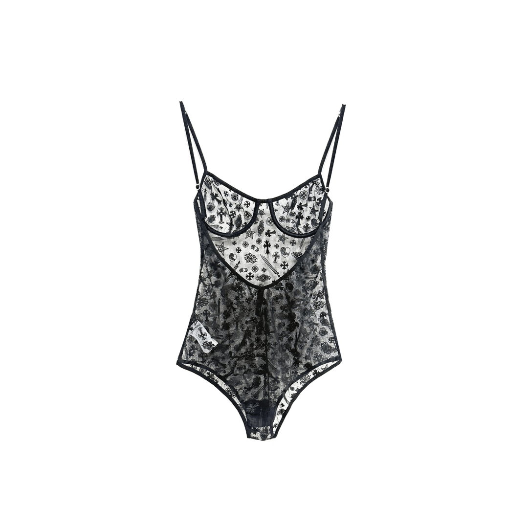 【クロムハーツ】LACE TEDDY Chrome Hearts LACE TEDDY Printed Bodysuit - SRM – SHENGLI