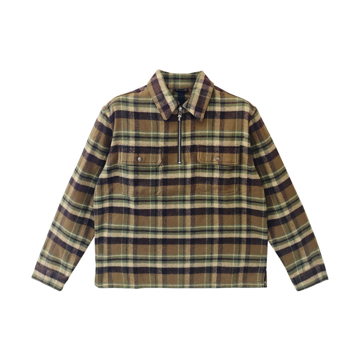 Chrome Hearts Khaki Half Zip Underdog Shirt - SHENGLI ROAD MARKET
