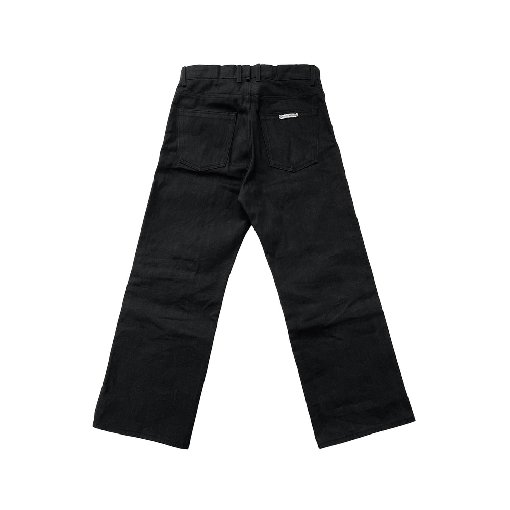 Chrome Hearts KS Cross Button Indigo Black Jeans - SHENGLI ROAD MARKET