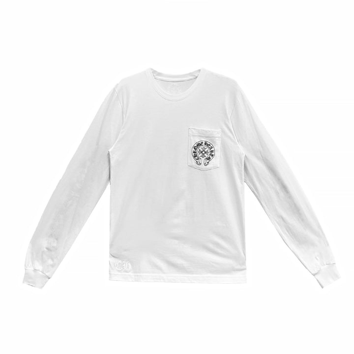 Chrome Hearts Las Vegas Exclusive Horseshoe White Long Sleeve Tee - SHENGLI ROAD MARKET