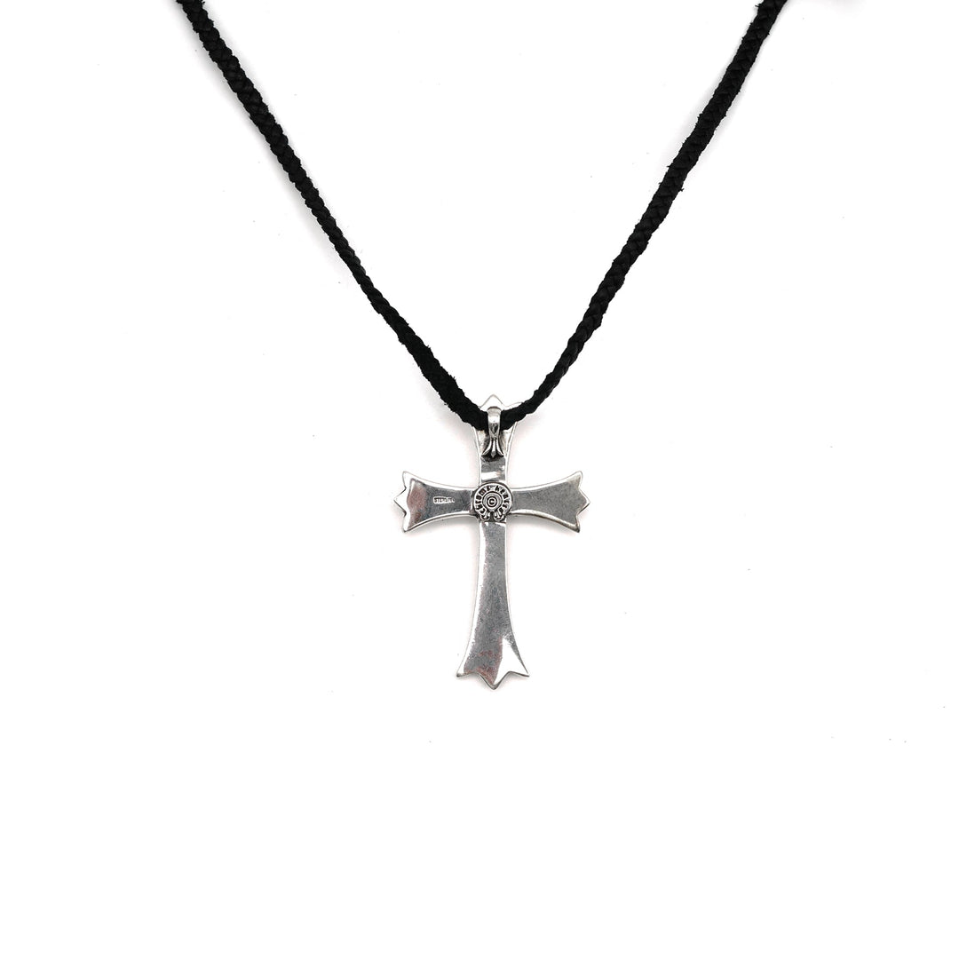 Chrome Hearts Leather Braids Silver Cross Necklace - SHENGLI ROAD MARKET